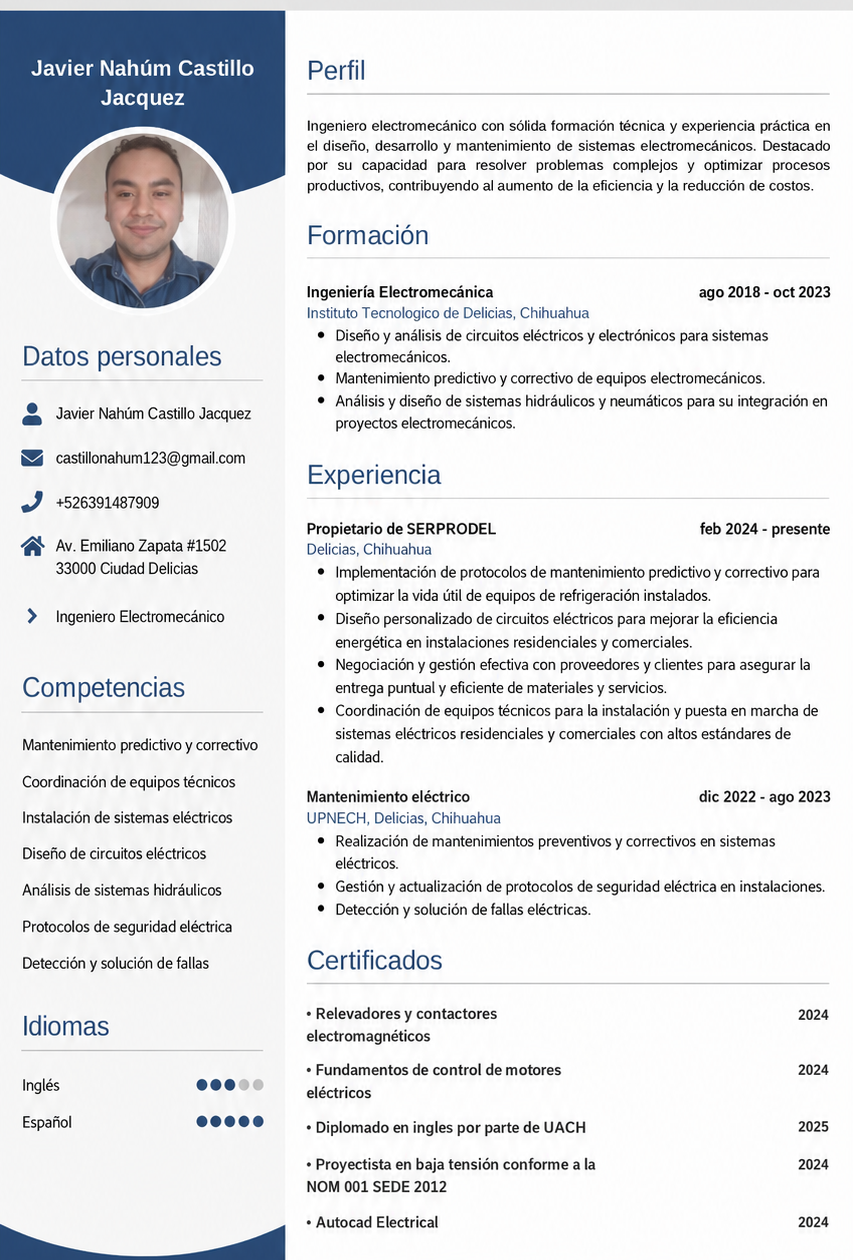 Ingeniero Electromecánico Nahúm Castillo 2